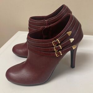 Fioni Women’s Size 10 Brick Red Heeled Boot | 5-Inch, Side Zip, New NWT